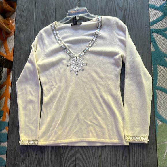 Vintage INC International Concepts Embellished Silk/ Angora blend Sweater - Picture 1 of 6